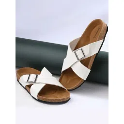 hoversoul Hoversole Men's White Cork Cross Strap Sandals-picture-27