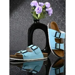 hoversoul Hoversole Women's Artemis Blizzard Blue Cork Slide Sandals-picture-13