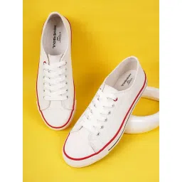 Hoversoul Women's Nova Low White & Red Line Sneakers-picture-12