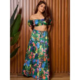 How When Wear The Satin Forest Mirage Printed Layered Skirt-picture-26
