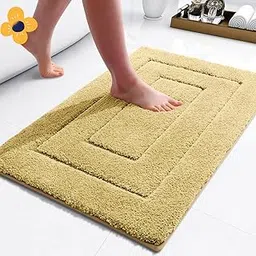 HOWNICE Doormat for Bedroom,Bathroom,Kitchen,Living Room,Room Mats,Home Entrance Foot Mats,Floor mat,Main Door,Non Slip,Door Mate,Soft,Fur,Door Matt,Rugs,Bathmat (Designer Mat Gold, Medium)-picture-14