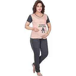 hriday fashion Women's Cotton Maternity Feeding Top & Pyjama Night Suit Set (FSN05)-picture-39