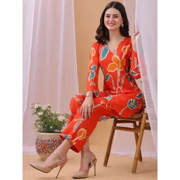 HRITIKA Printed V-Neck 3/4th sleeves Tunic With Trousers Co-Ords-picture-11