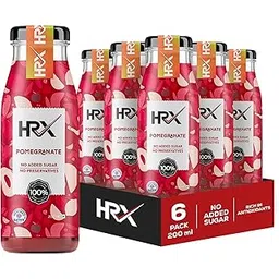 HRX by Eatfit Beverages 100% Natural Pomegranate Juice 200 Ml|No Added Sugar & Preservatives|Rich In Antioxidants|Fresh Fruit Juice (Pack Of 6)-picture-12