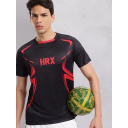 HRX by Hrithik Roshan Brand Logo & Abstract Printed Football T-shirt-picture-26