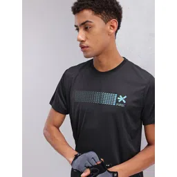 HRX by Hrithik Roshan Brand Logo Print Rapid-Dry Training T-shirt-picture-17