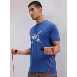HRX by Hrithik Roshan Brand Logo Print Rapid-Dry Training T-shirt-picture-13
