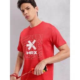 HRX by Hrithik Roshan Brand Logo Print Training T-shirt-picture-13