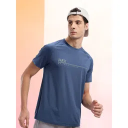 HRX by Hrithik Roshan Brand Logo Printed Raglan Sleeves Rapid-Dry Running T-shirt-picture-14