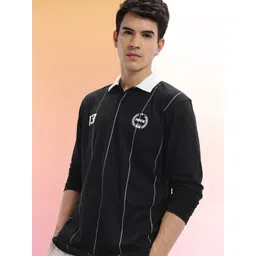 HRX by Hrithik Roshan Contrast Collar Striped T-shirt-image-21