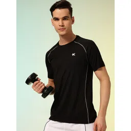 HRX by Hrithik Roshan Contrast Stitch Rapid-Dry Training T-shirt-image-15