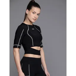 HRX by Hrithik Roshan Lifestyle Fitted Cut Out Crop Top image 3