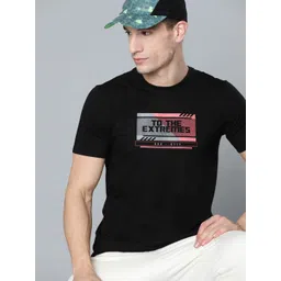 HRX By Hrithik Roshan Lifestyle Men Jet Black Bio-Wash Brand Carrier T-shirt-picture-15