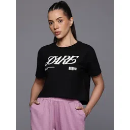 HRX by Hrithik Roshan Lifestyle Typography Print Crop T-shirt-picture-14