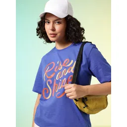 HRX by Hrithik Roshan Lifestyle Typography Printed Oversized Pure Cotton T-shirt-picture-32