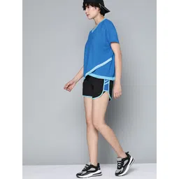 HRX By Hrithik Roshan Lifestyle Women Jet Black Lycra Colourblock Shorts-picture-22