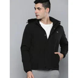 HRX by Hrithik Roshan Men Black Active Solid Detachable Hooded Padded Jacket-picture-14