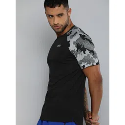 HRX by Hrithik Roshan Men Black & Grey Rapid Dry T-shirt-picture-14