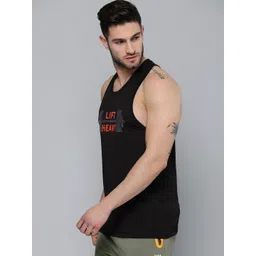 HRX By Hrithik Roshan Men Black & Red Printed Rapid-Dry Training Tshirts image 3