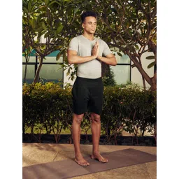 HRX by Hrithik Roshan Men Black Solid Regular Fit Yoga  Sustainable Shorts-picture-10