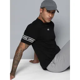 HRX by Hrithik Roshan Men Black Typography Printed Pure Cotton T-shirt-picture-41