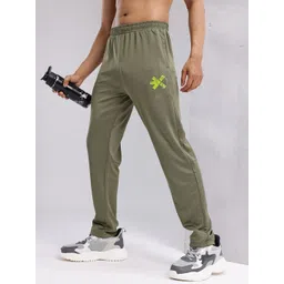 HRX by Hrithik Roshan Men Brand Logo Print Detail Mid-Rise Rapid-Dry Running Track Pants-picture-12