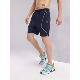 HRX by Hrithik Roshan Men Brand Logo Print Detail Training Shorts with Contrast Piping image 2