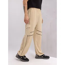 HRX by Hrithik Roshan Men Contrast Piping Cargo Style Relaxed Lifestyle Track Pants image 2