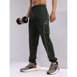HRX by Hrithik Roshan Men Contrast Piping Mid-Rise Rapid-Dry Cargo-Style Training Joggers-picture-13