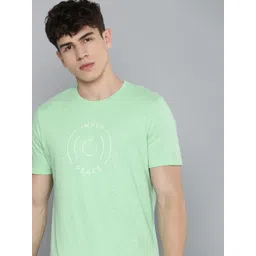 HRX by Hrithik Roshan Men Graphic Printed Pure Cotton Yoga T-shirt image 1