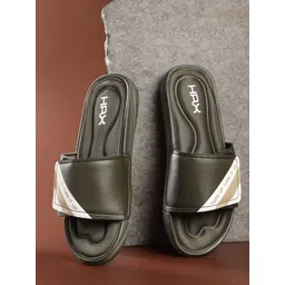 HRX by Hrithik Roshan Men Green & White Memory Foam Flip Flop-picture-14