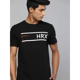 HRX by Hrithik Roshan Men Jet Black Printed Bio-Wash Antimicrobial Lifestyle Pure Cotton T-shirt-image-43