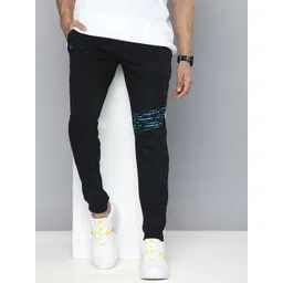 HRX by Hrithik Roshan Men Lifestyle Typography Printed Terry Joggers-picture-23