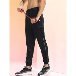 HRX by Hrithik Roshan Men Mid-Rise Rapid-Dry Cargo Style Joggers with Contrast Piping-picture-38