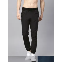 HRX by Hrithik Roshan Men Pack of 2 Black & Blue Solid Track Pants-picture-16