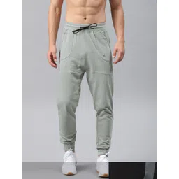 HRX by Hrithik Roshan Men Pack of 2 Grey & Black Solid Joggers-picture-19
