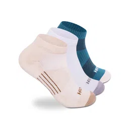 HRX by Hrithik Roshan Men Pack Of 3 Beihe & White Patterned Cotton Ankle Length Socks-picture-40