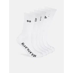 HRX by Hrithik Roshan Men Pack Of 5 Patterned Above Ankle Length Gym Socks-picture-28