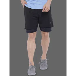 HRX by Hrithik Roshan Men Solid Double Layered Regular Fit Sports Shorts-picture-18