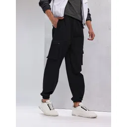 HRX by Hrithik Roshan Men Solid Mid-Rise Lifestyle Cargo Style Joggers-picture-27