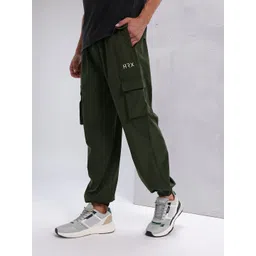 HRX by Hrithik Roshan Men Solid Mid-Rise Lifestyle Cargo Style Joggers-picture-26