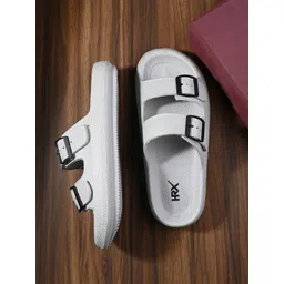 HRX by Hrithik Roshan Men Textured Sliders With Buckle Details-picture-12