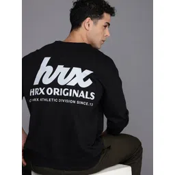 HRX by Hrithik Roshan Men Typography Printed Oversized Sweatshirt-picture-21