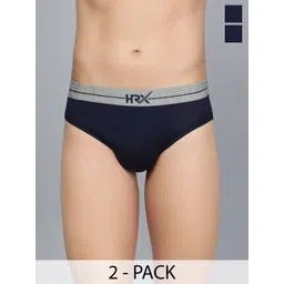 HRX by Hrithik Roshan Pack Of 2 Pure Cotton Basic Briefs HRX_BRF_002_NVY/GR/_2PC-NAVY-picture-22