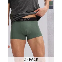 HRX by Hrithik Roshan Pack Of 2 Sweat Absorbent Trunks HRX-PV-SOLID-Grey-Pista-M-picture-18