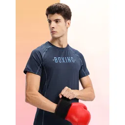 HRX by Hrithik Roshan Rapid-Dry Typography Print Contrast Stitch Slim Fit Training T-shirt-picture-14