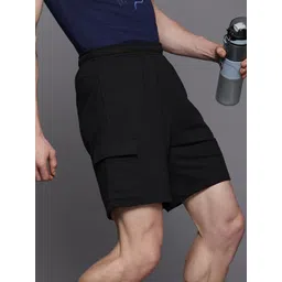 hrx by hrithik roshan Solid Men Black Cargo Shorts-picture-34