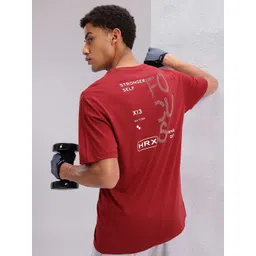 HRX by Hrithik Roshan Typography Printed Drop-Shoulder Sleeves TrainingT-shirt-picture-14