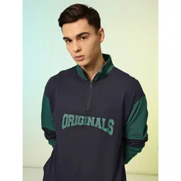 HRX by Hrithik Roshan Typography Printed Pure Cotton Half Zipper Lifestyle Sweatshirt-picture-38