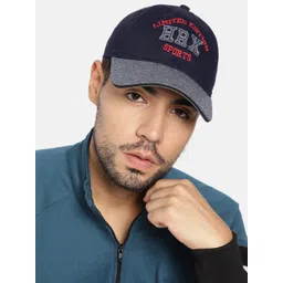 HRX by Hrithik Roshan Unisex Black & Grey Brand Logo Embroidered Cotton Baseball Cap-picture-40